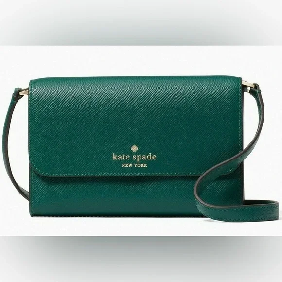 Kate Spade Perry Deep Jade Leather Crossbody Bag - Picture 2 of 10